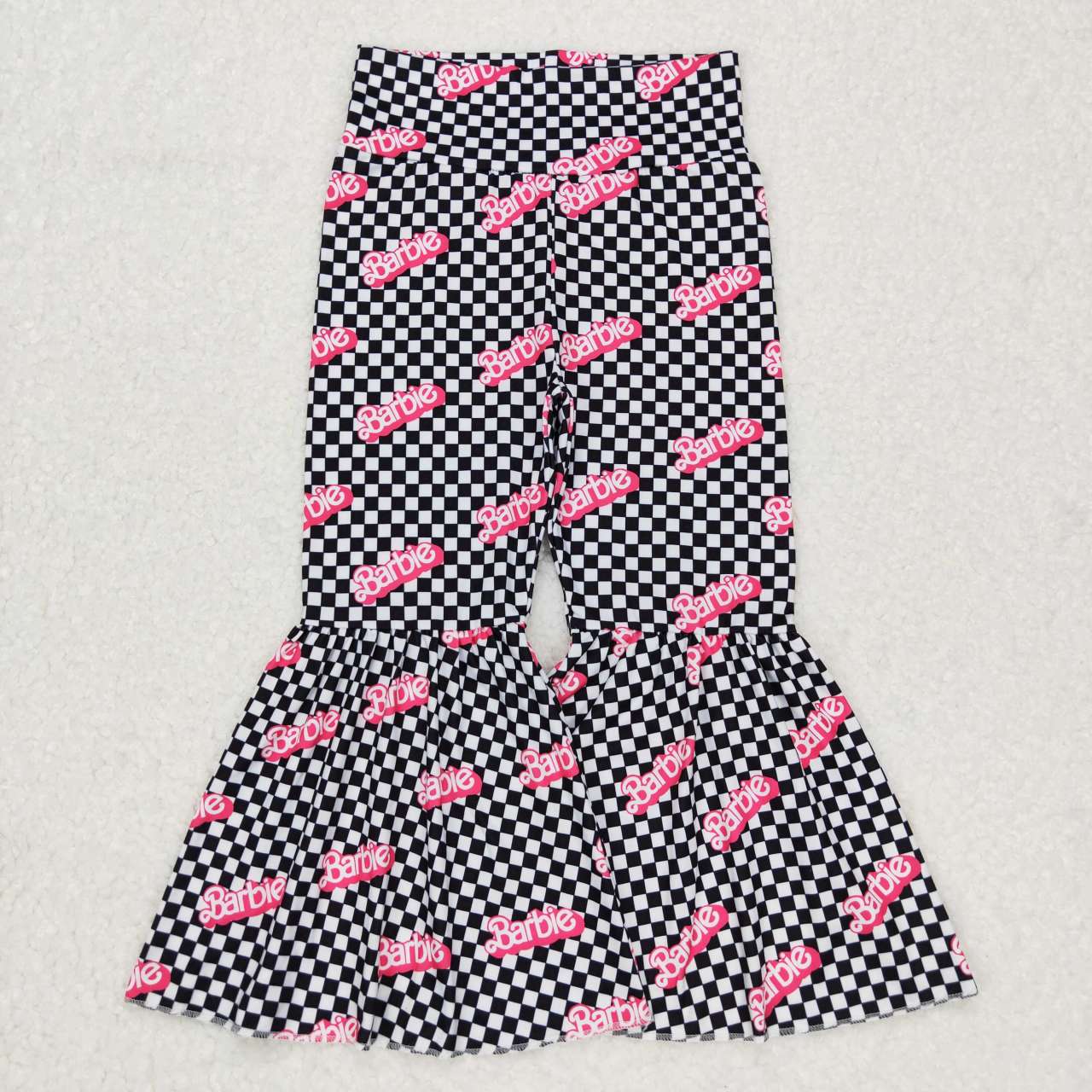 P0316 western barbie hot pink girl bell bottom pants 20231012