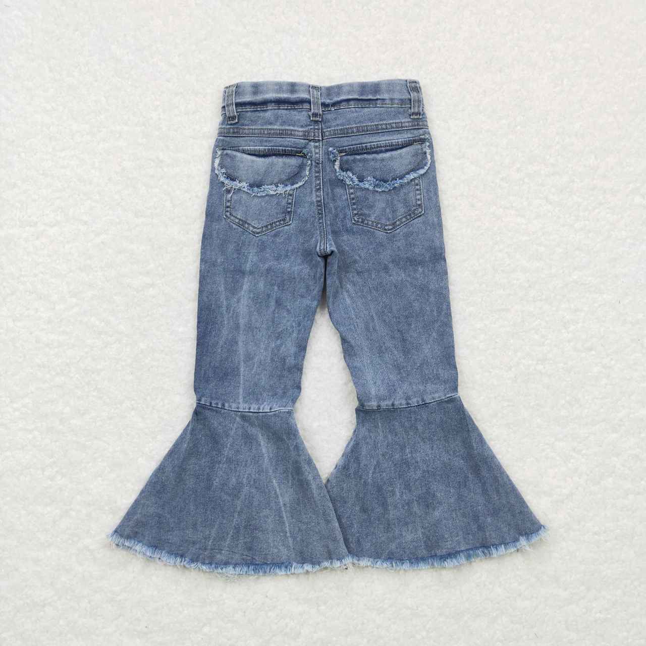 P0325 western bell blue jeans kids girl denim jeans bell pants RTS Free shipping order $100+
