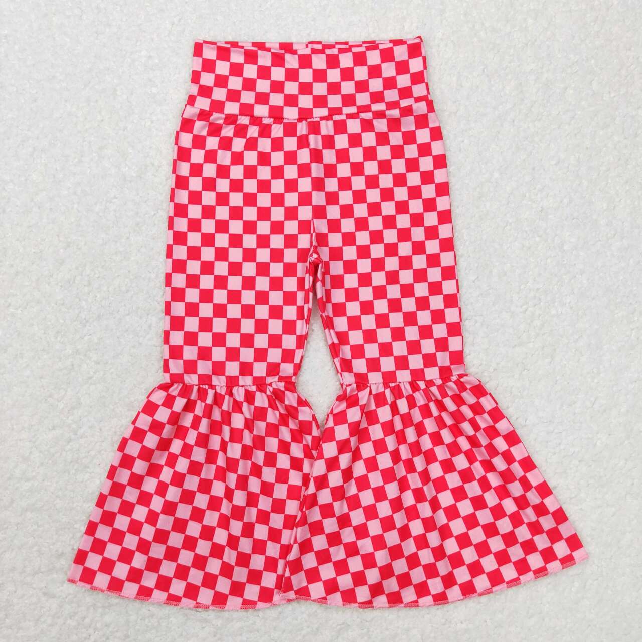 P0340 western Checkerboard girl bell bottom pants 20231121 RTS