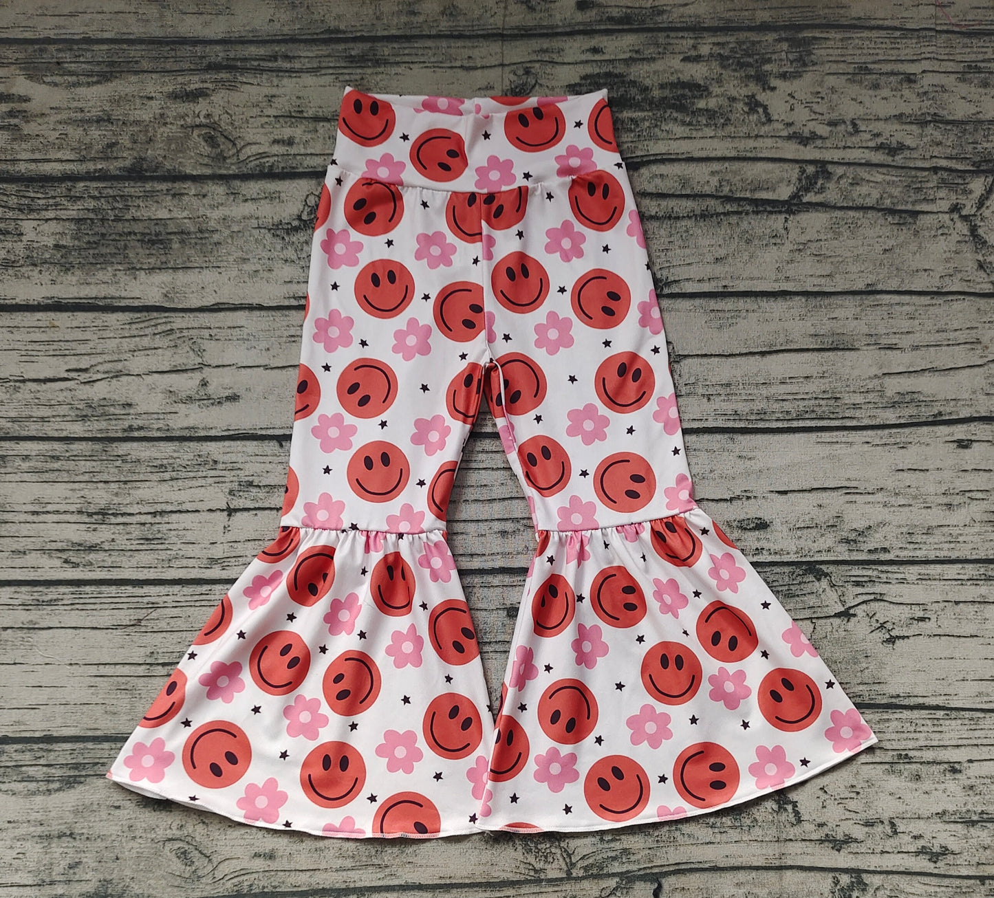 P0363 smile flowers long pants bell RTS 202401
