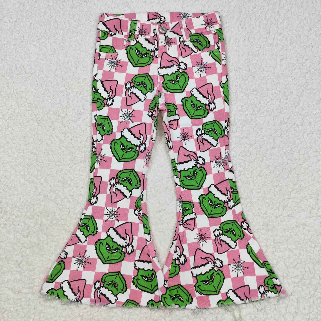 P0483 Christmas grinch western denim jeans pants RTS Free shipping order $100+