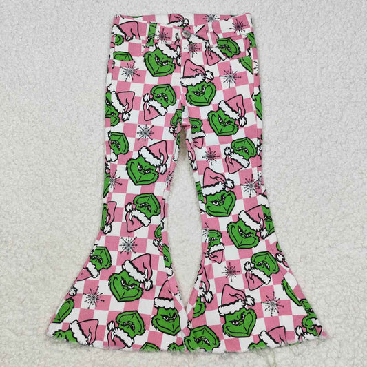 P0483 Christmas grinch western denim jeans pants RTS Free shipping order $100+