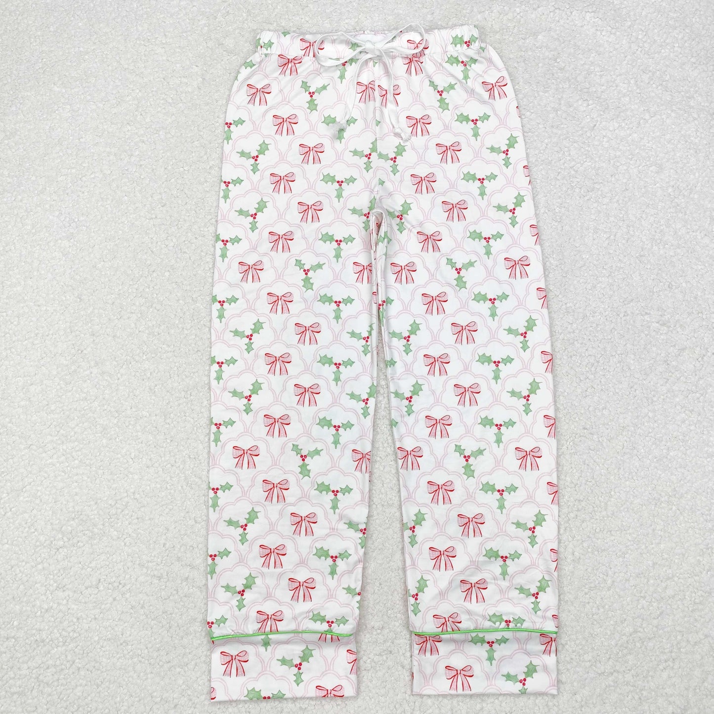 P0545 adult women pants Christmas bow sibling long pajamas 202411 RTS