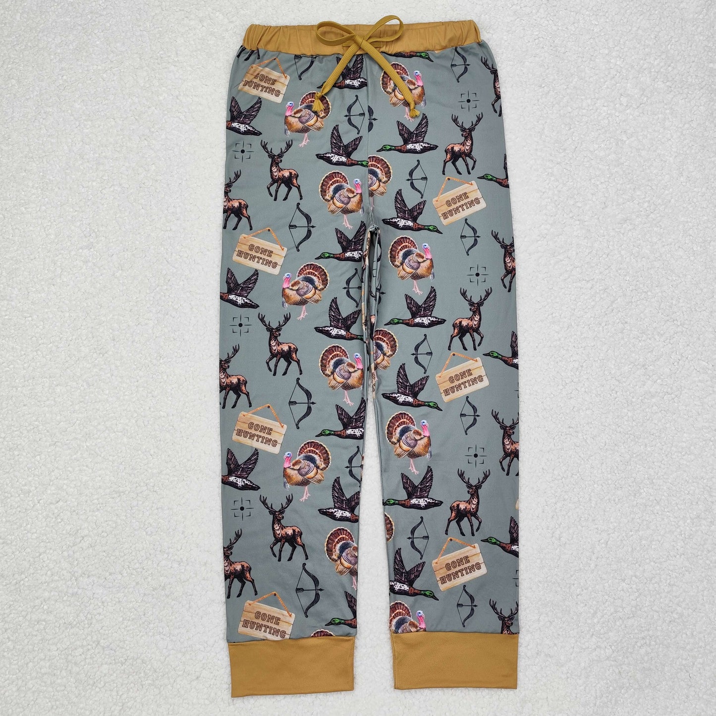 P0616 adult men hunting turkey deer pants sibling long pajamas 202411 RTS