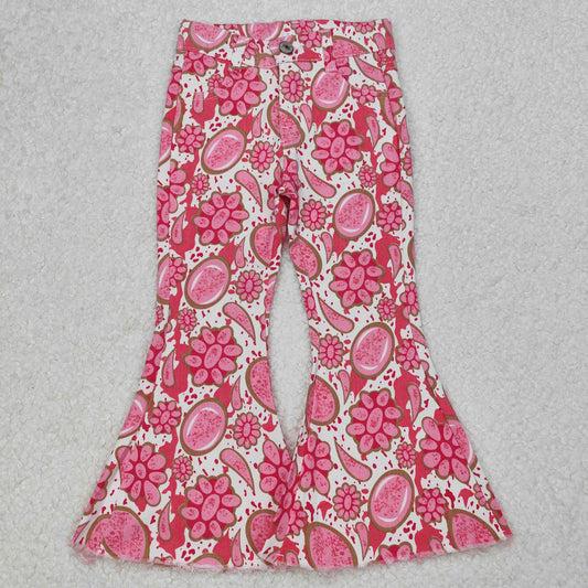 P0735 Girls Western gem pink denim jeans pants RTS Free shipping order $100+
