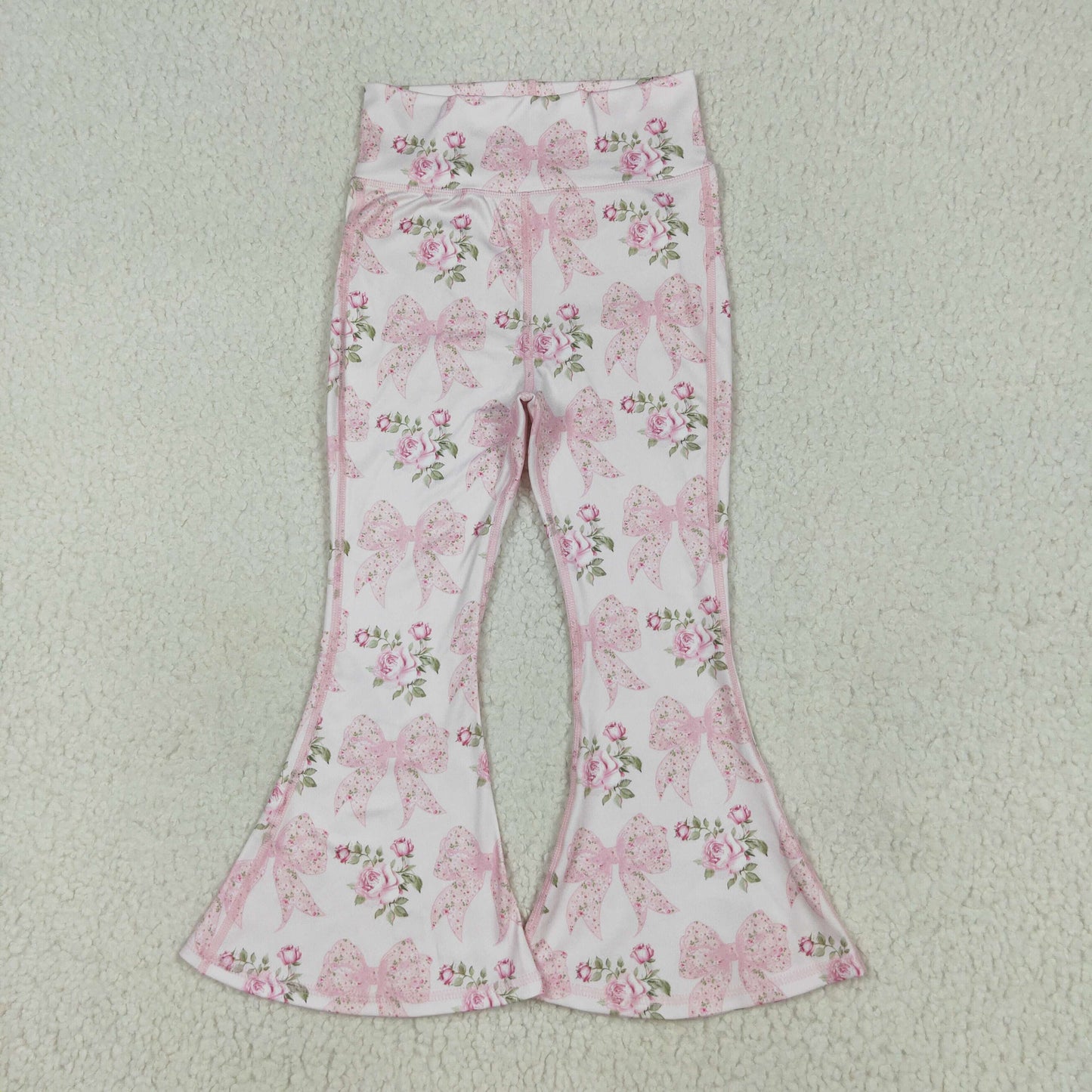 P0768 kids yoga light pink long girl bell pants 202506 RTS