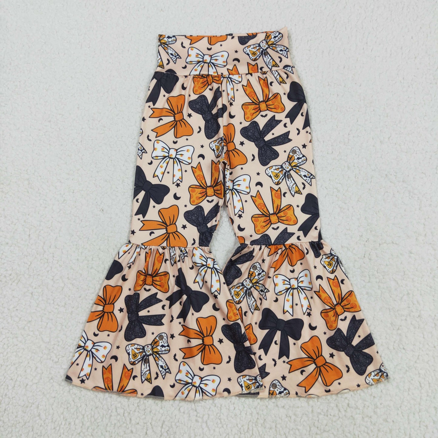 P0776 bow fall girl bell bottom long pants 202508 RTS