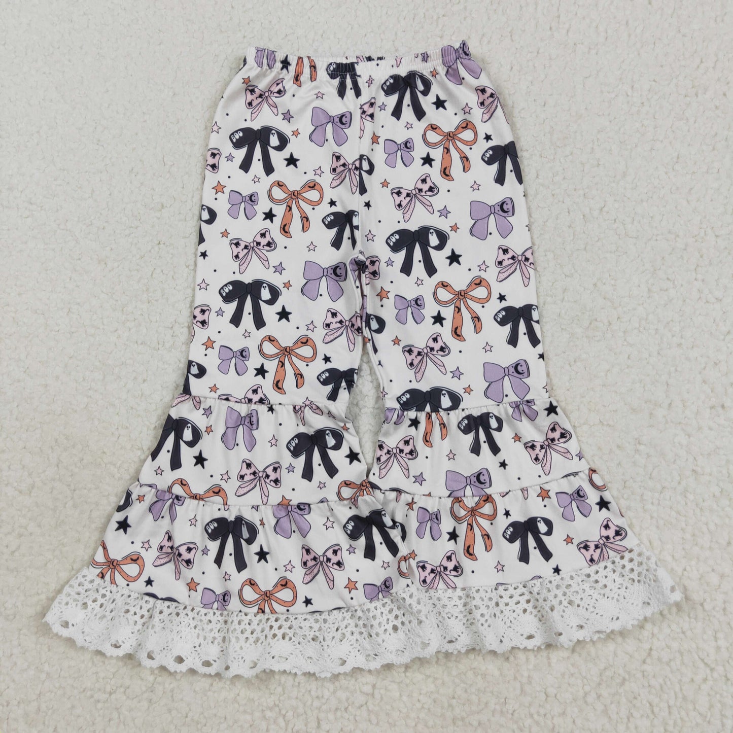 P0783 bow fall girl bell bottom long pants 202508 RTS
