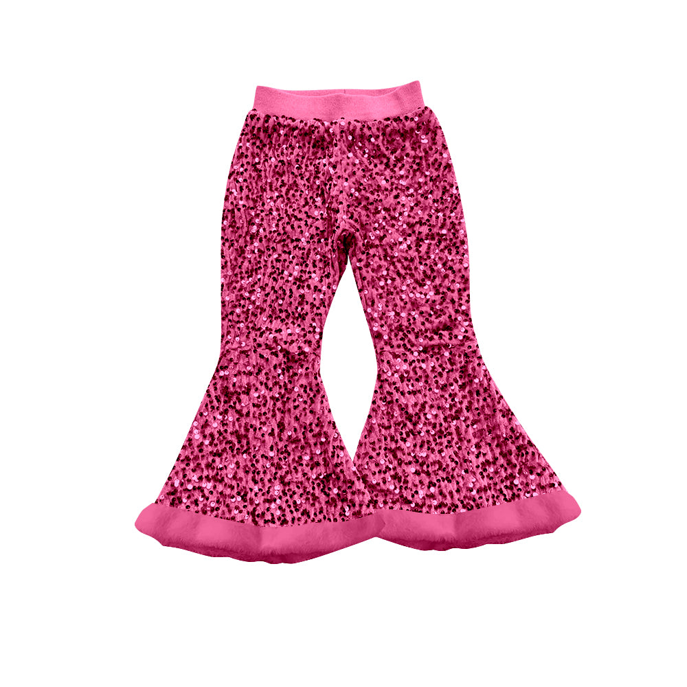 P0795 hot pink girl sequin pants 202508 preorder