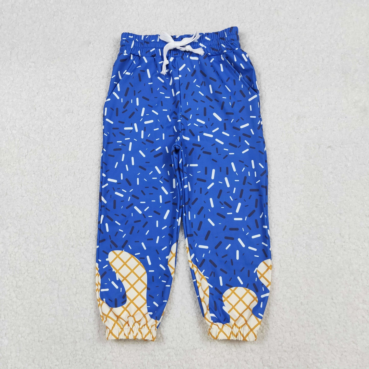 P0818 yoga Dark blue ice cream long girl bell pants 202509 RTS