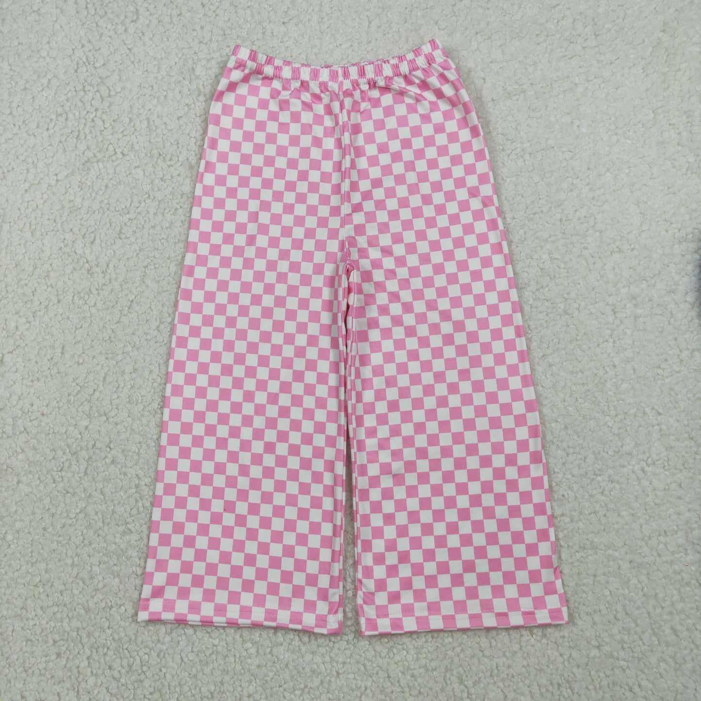 P1018 PINK checkerboard GIRL summer PANTS 202601 RTS