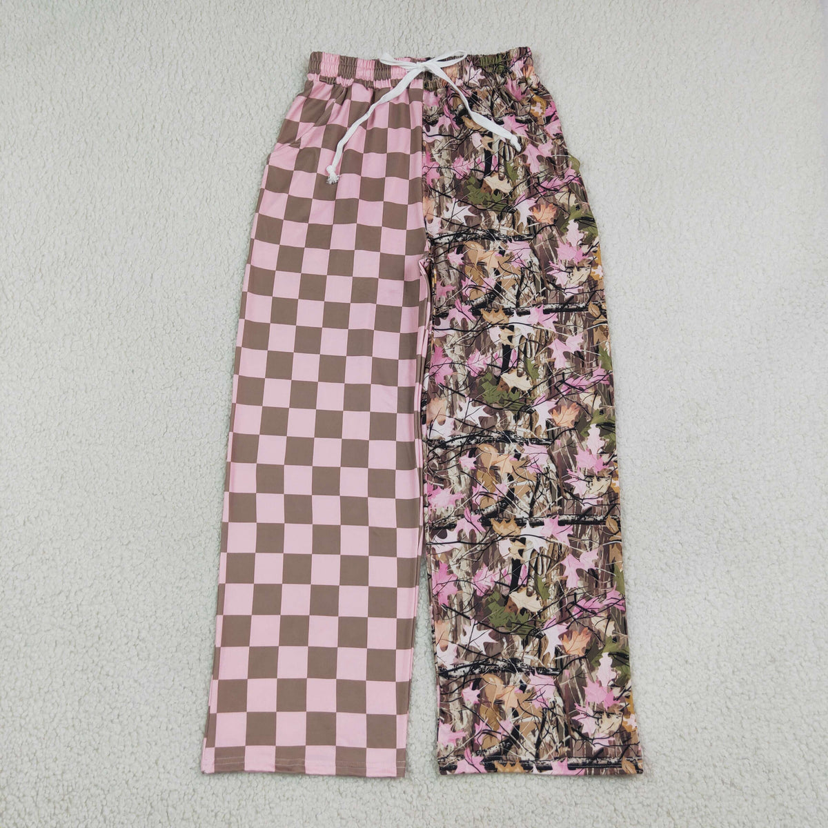 NO MOQ RTS P1094 fall plaid adult WOMEN camo leaves pants woman long pajamas 202608