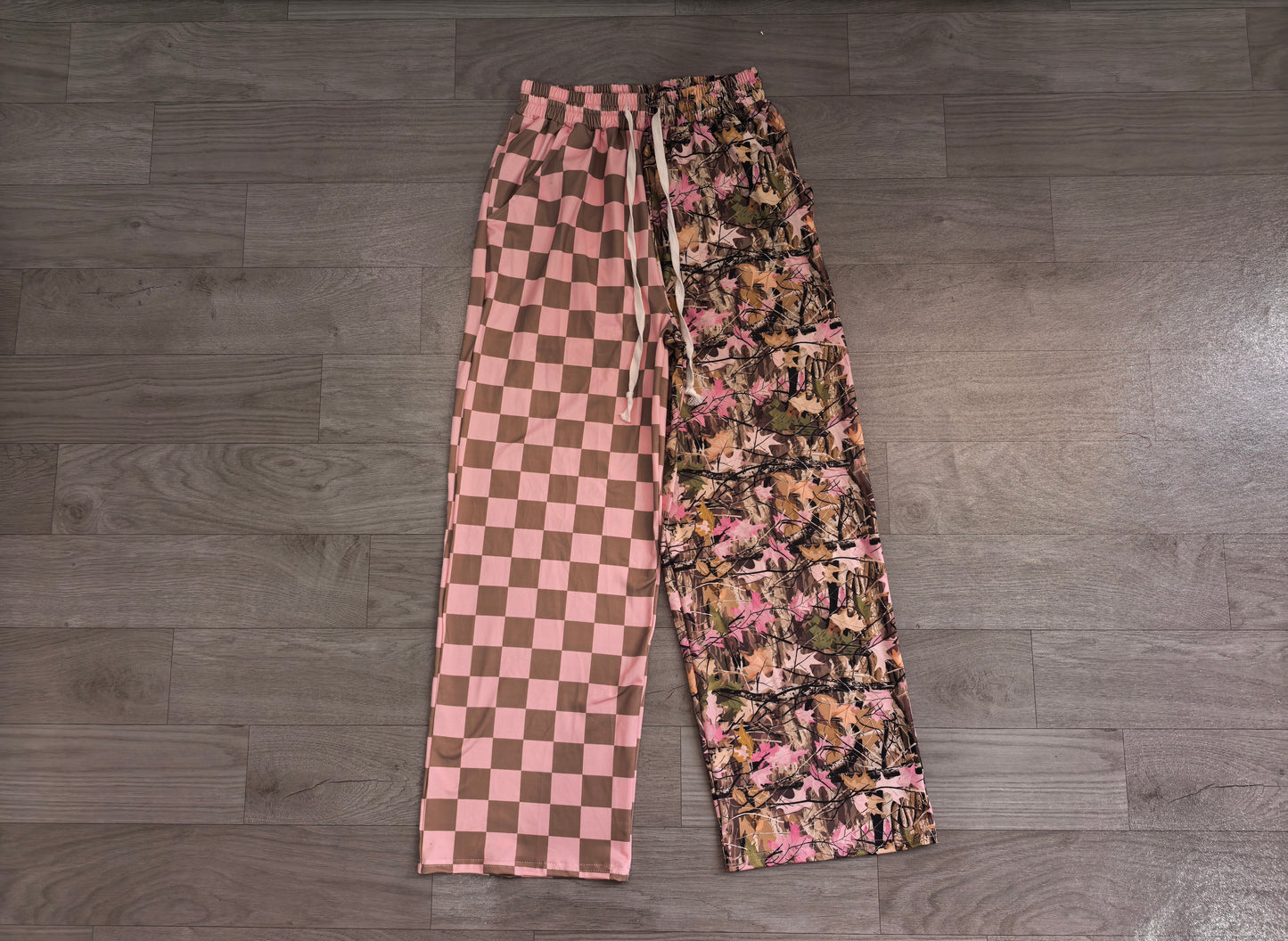 P1094 fall plaid adult camo leaves pants woman long pajamas 202608 preorder
