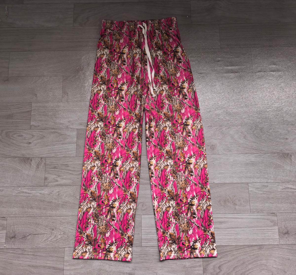 Sample-Real Pics P1264 Women Clothes Hot Pink Camo Floral Print Long Yoga Pants