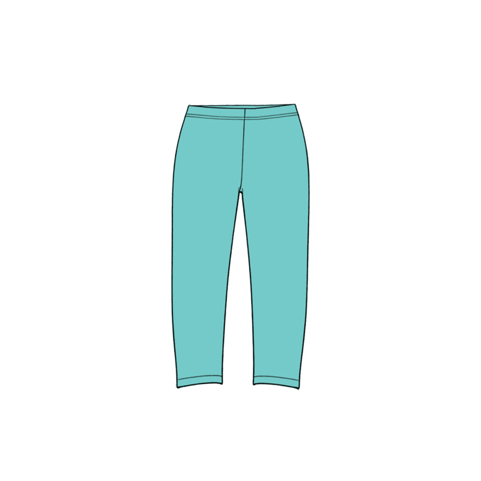 Preorder (moq 5) P1275 Baby Girl Clothes Solid Mint Color Long Sleeve Casual Baby Leggings