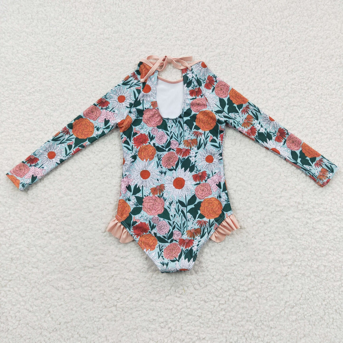 S0084 girls swimwear flower rose swim suit 20230425 RTS