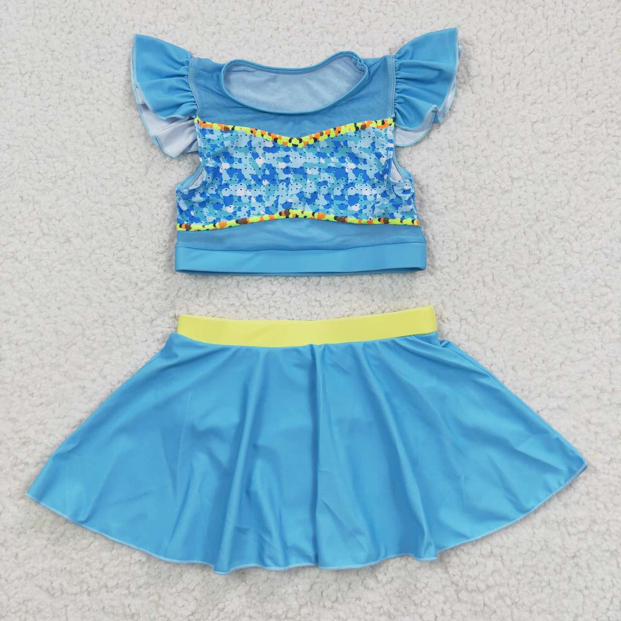 S0148 cartoon princess bathing suit purple ruffle girl swimwear 20230605 RTS