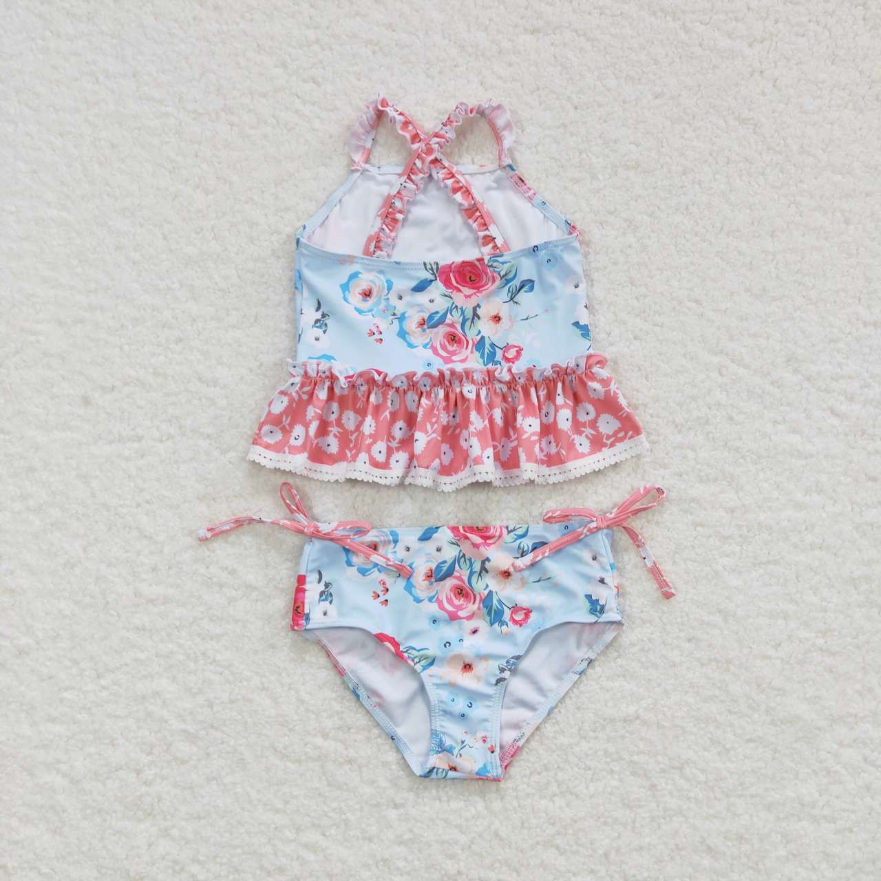 S0159 flowers short sleeve swimming suit bathing suit 20231018 RTS