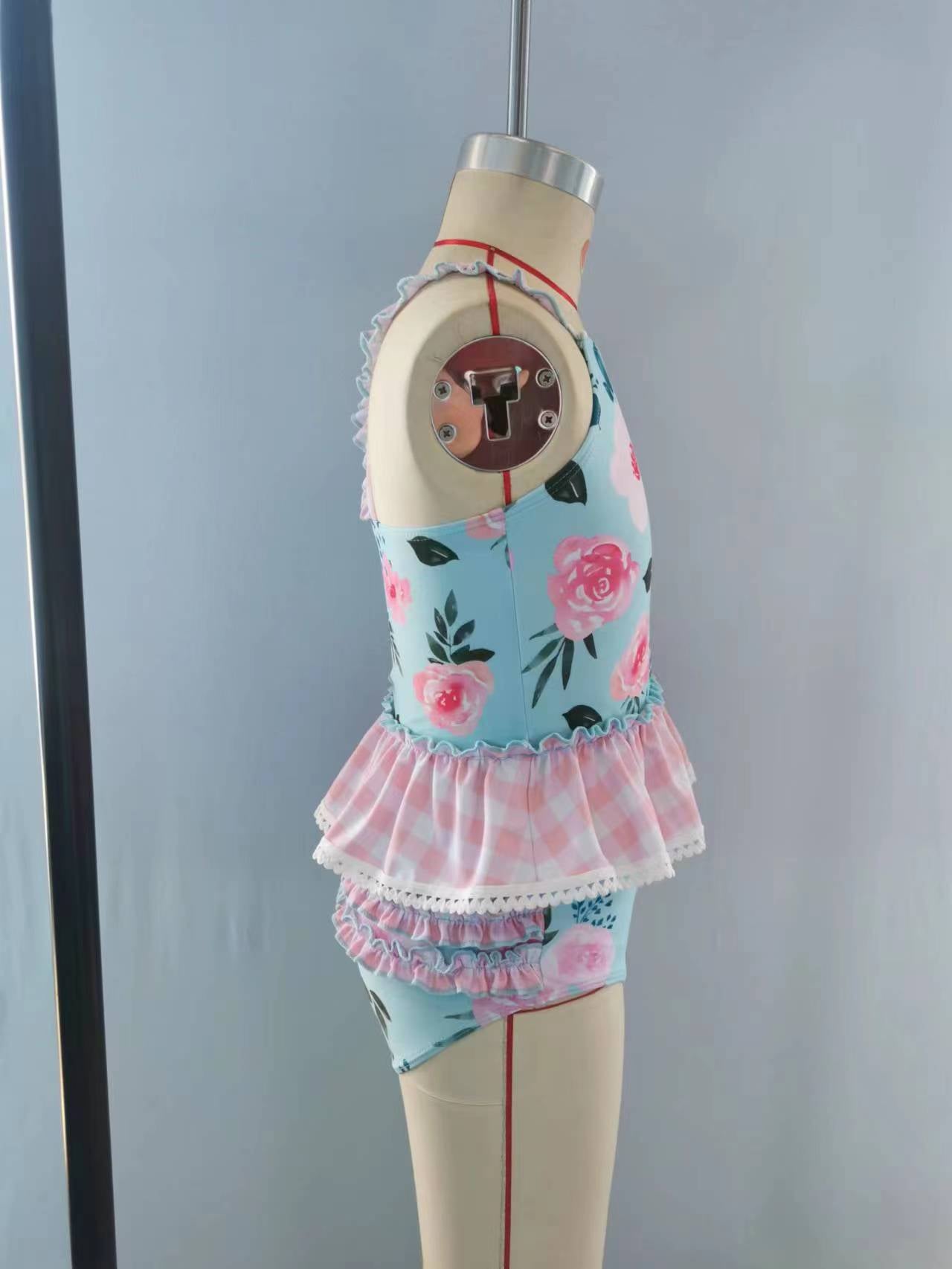 S0160 mermaid short sleeve swimming suit bathing suit 20230727 的副本