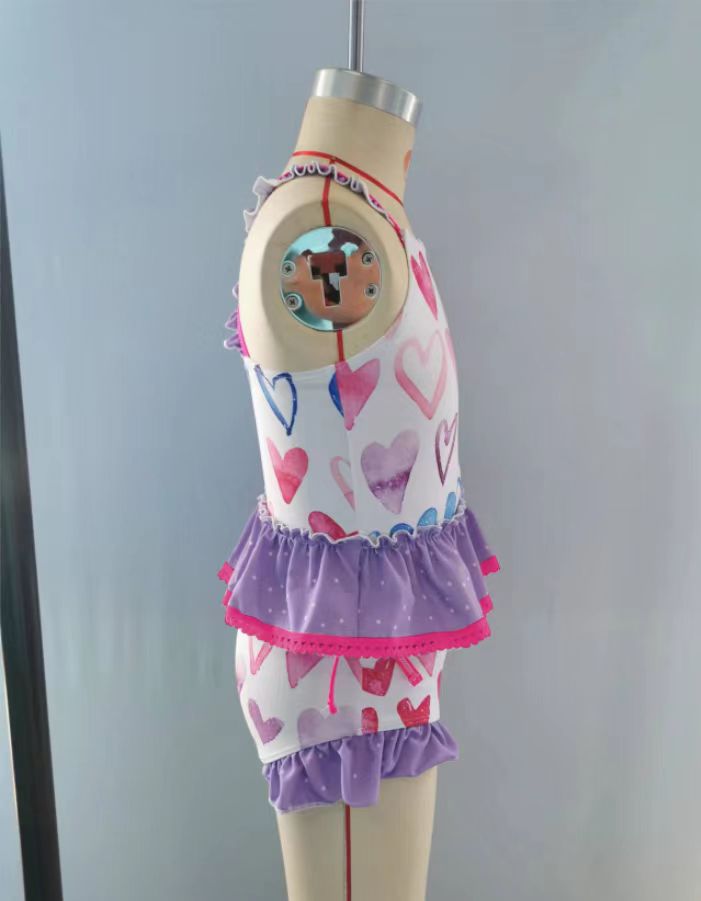 S0163 flowers short sleeve swimming suit bathing suit preorder 20231024 RTS