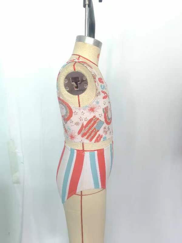 S0227 girl swimming July 4th suit 202401 preorder