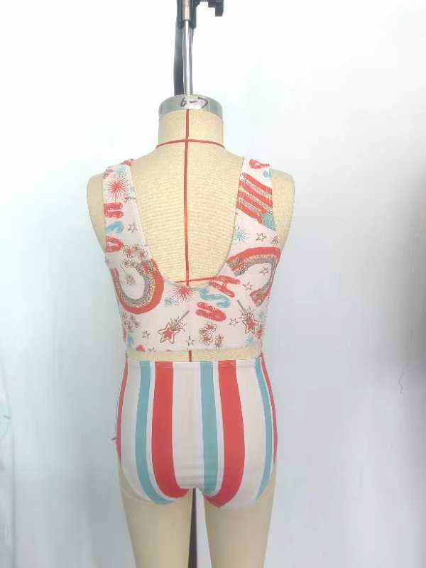 S0227 girl swimming July 4th suit 202401 preorder