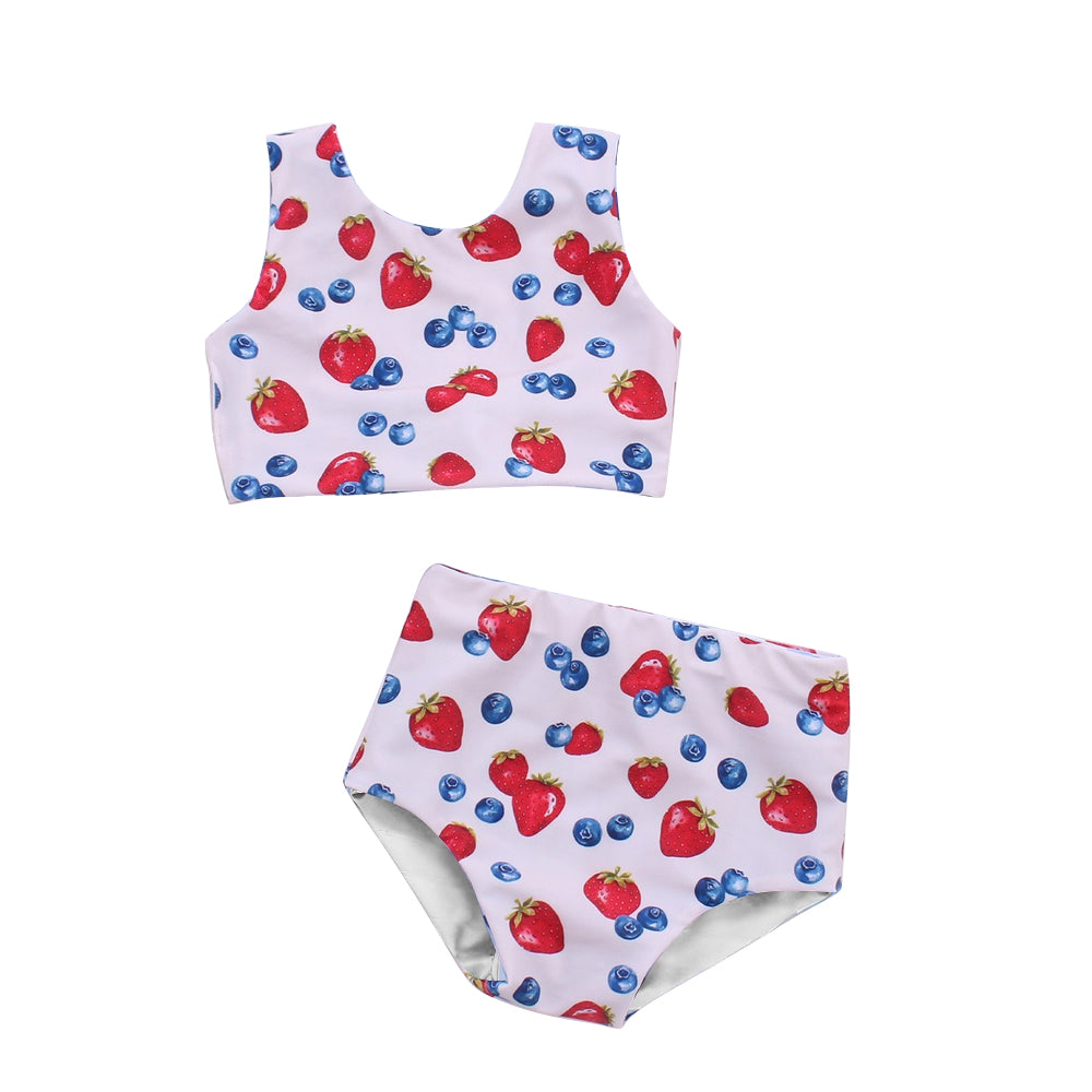 S0229 girl swimming strawberry suit 202402 preorder