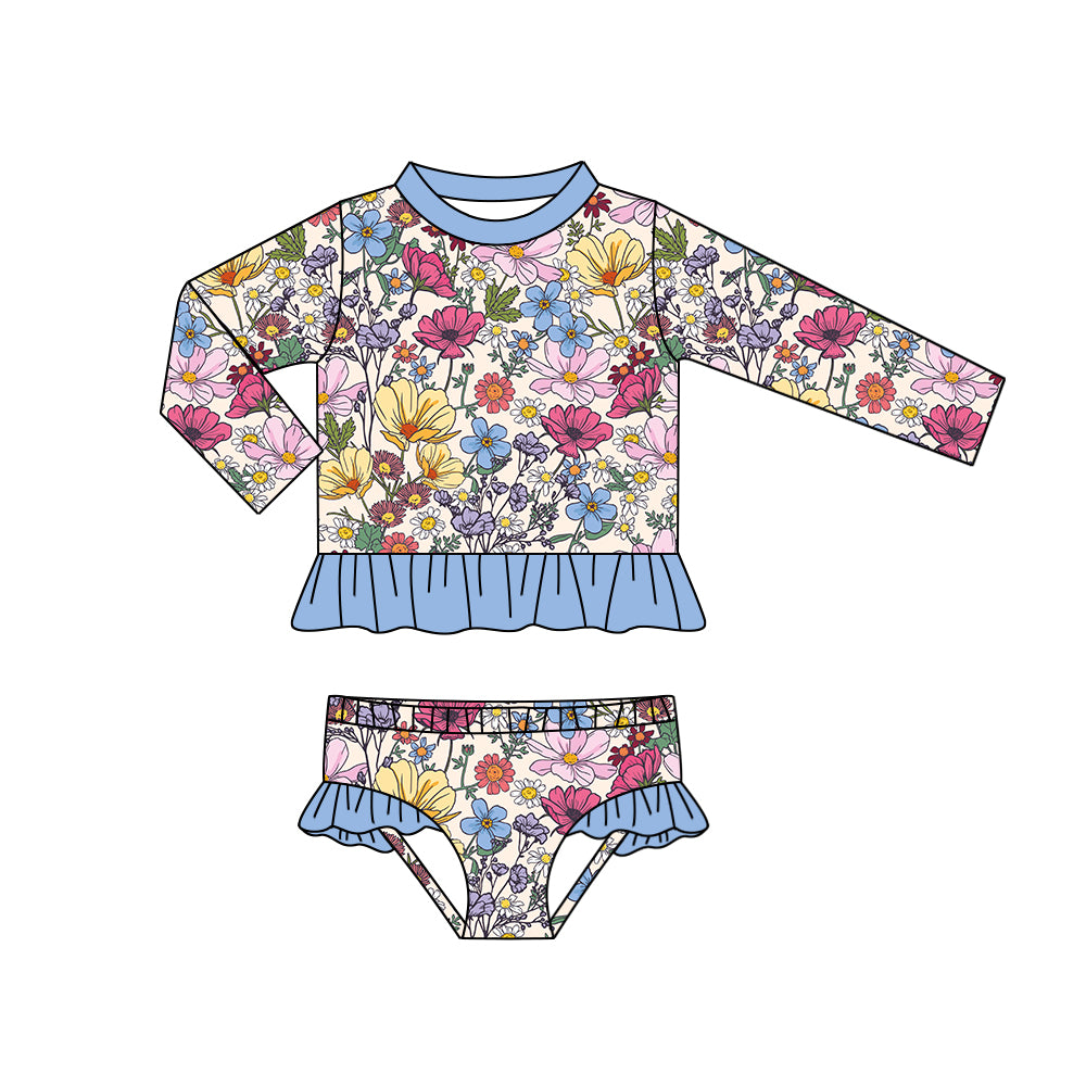 S0351 girl flower swimwear 202402 preorder