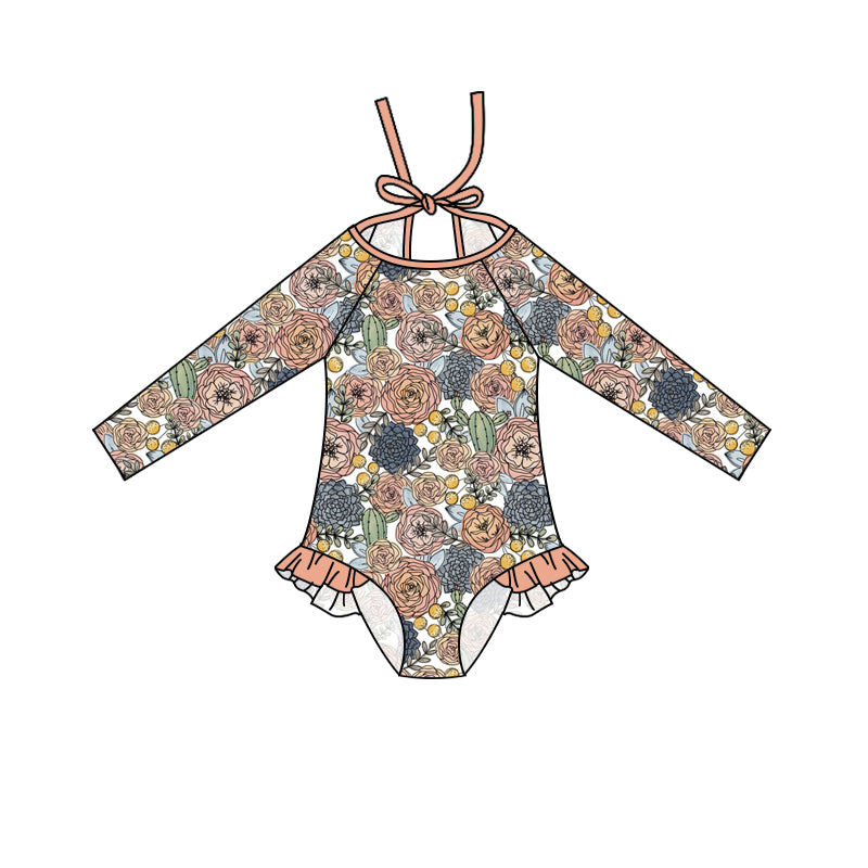S0352 girl flower swimwear 202402 preorder