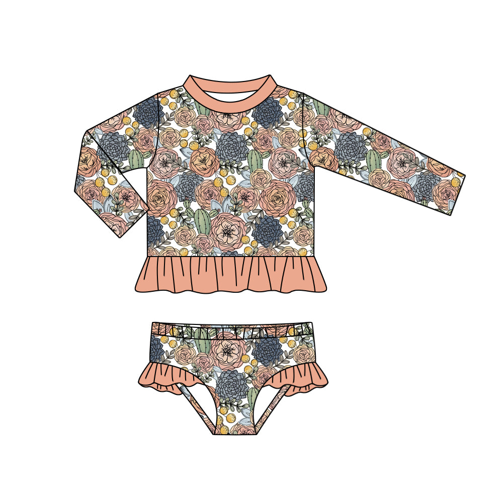 S0353 girl flower swimwear 202402 preorder