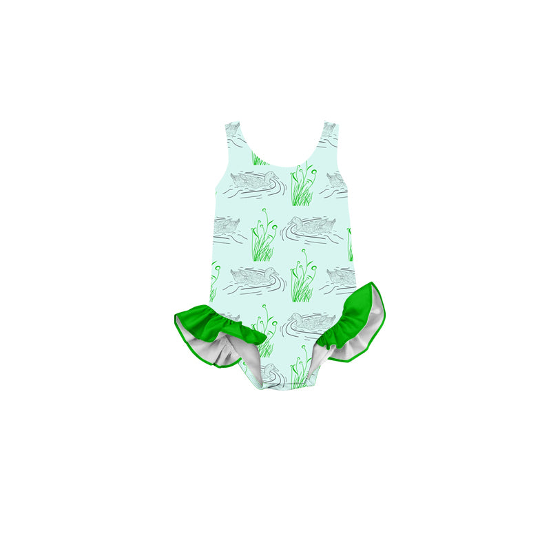 S0355 girl flower duck swimwear 202402 preorder