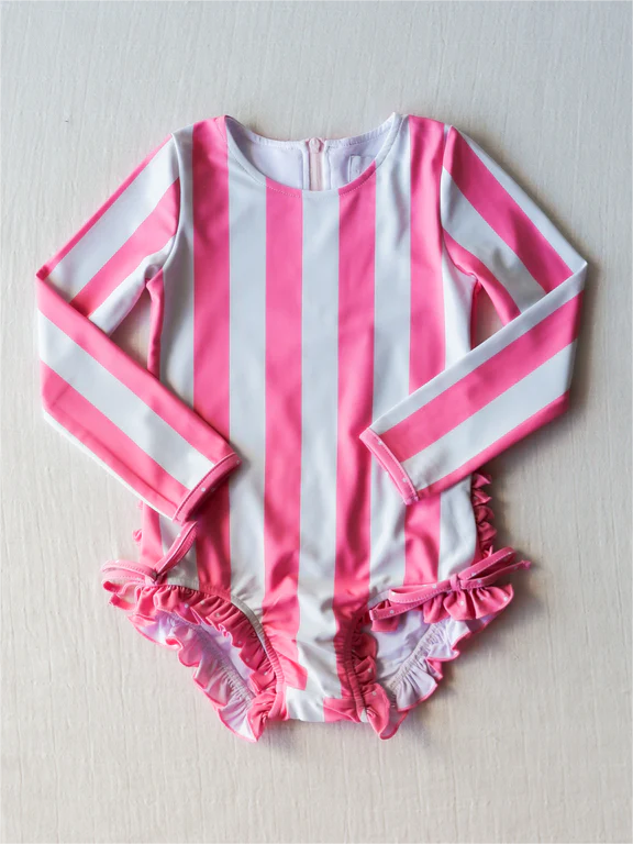 S0384 stripe girl swimwear 202403 preorder