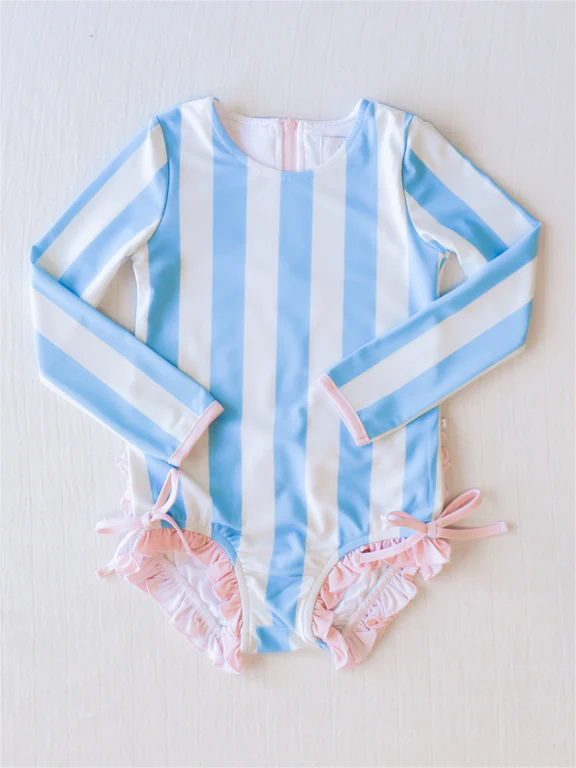S0385 stripe girl swimwear 202403 preorder