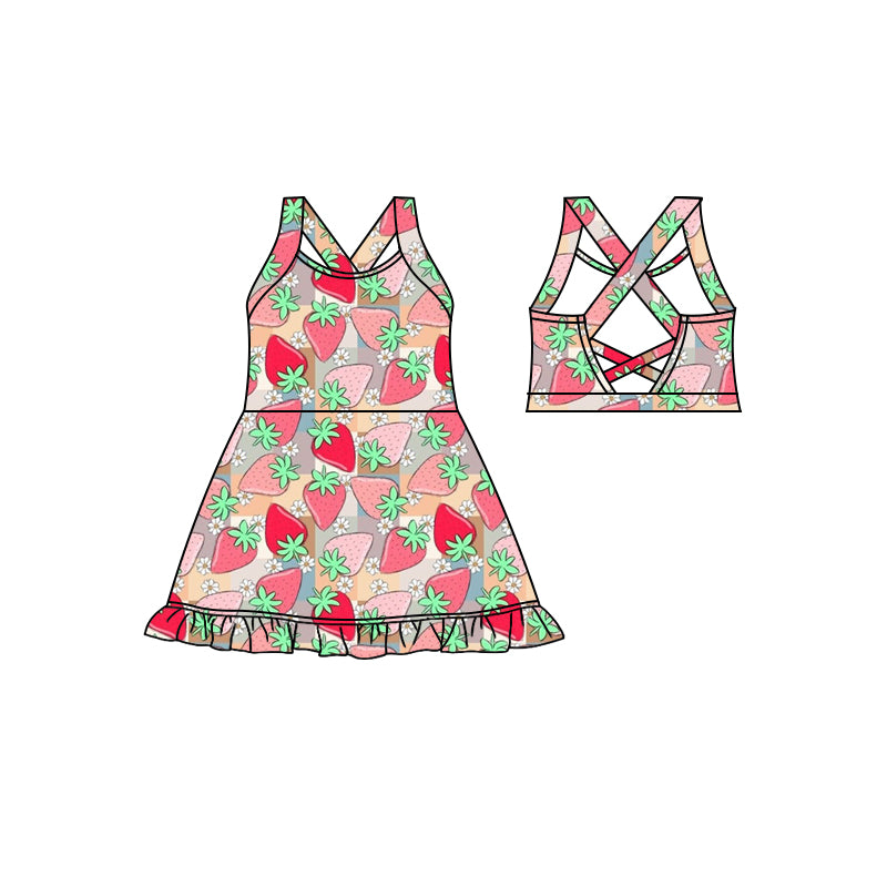 S0406 girl swimwear strawberry 202403 preorder