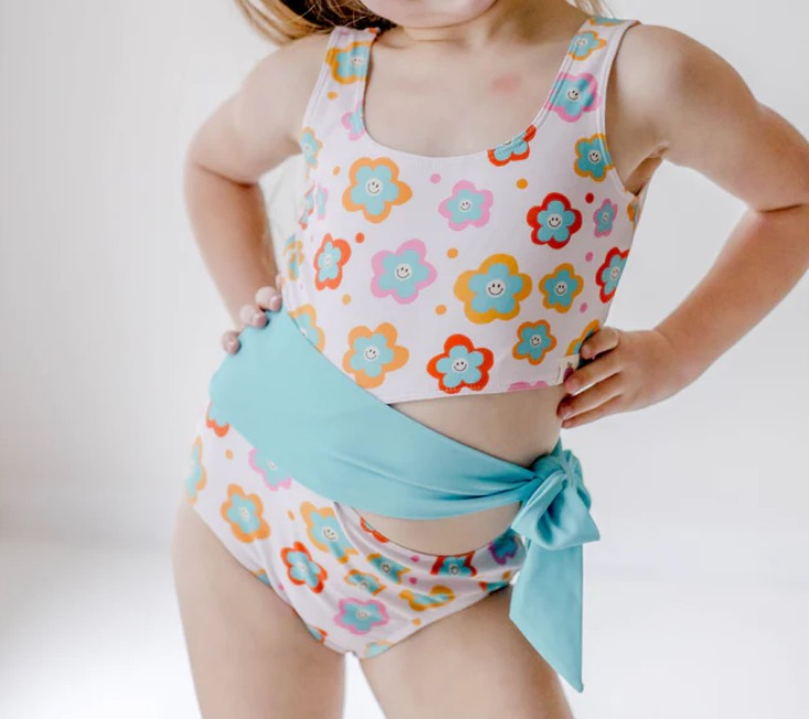 S0412 girl swimwear flower 202403 preorder