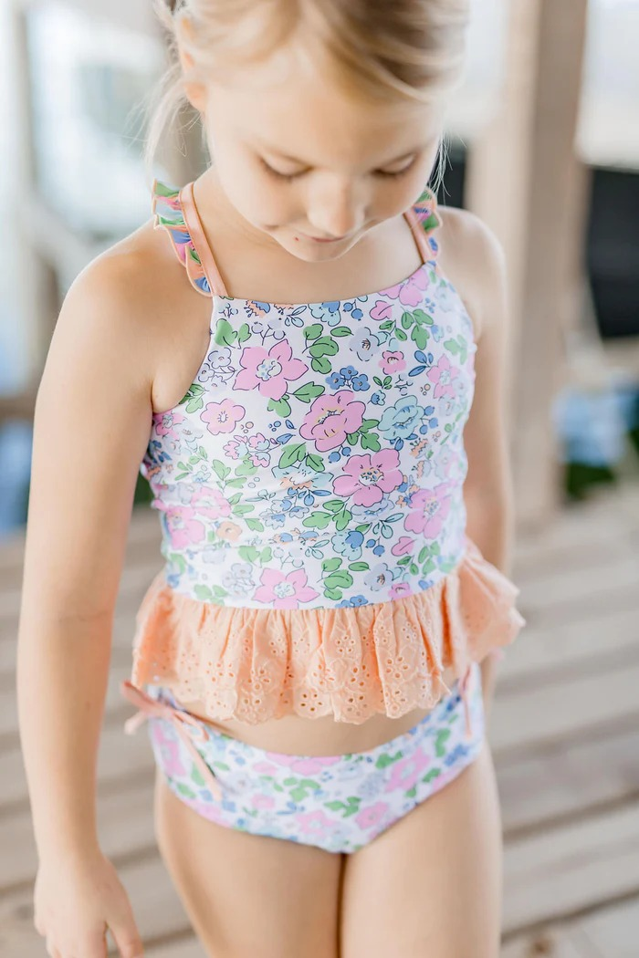 S0413 girl swimwear flower 202403 preorder