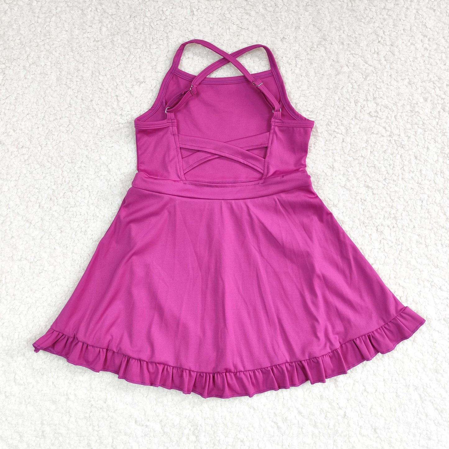 S0441 sports yoga cotton girl summer shorts dress outfit 202406 RTS