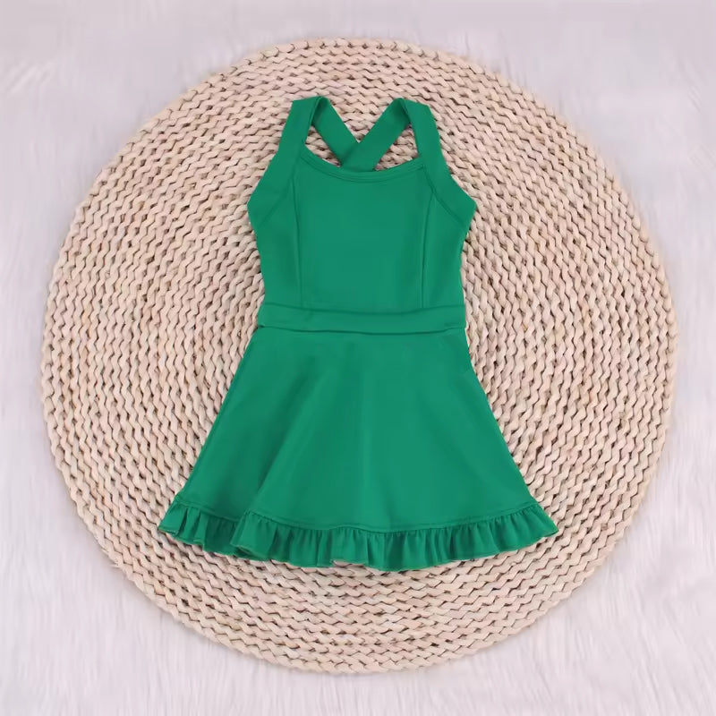 S0444 sports yoga cotton Swimsuit girl summer shorts dress outfit 202406 RTS