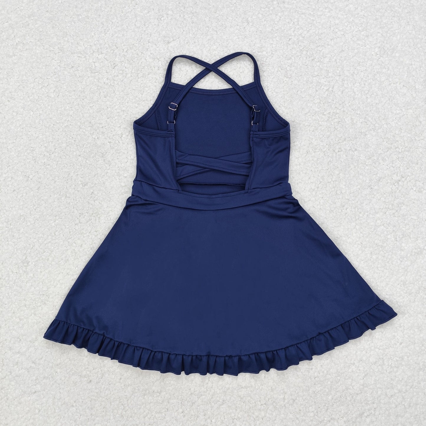 S0456 athletic dress sports yoga Swimsuit yoga blue girl summer shorts dress outfit 202410 RTS