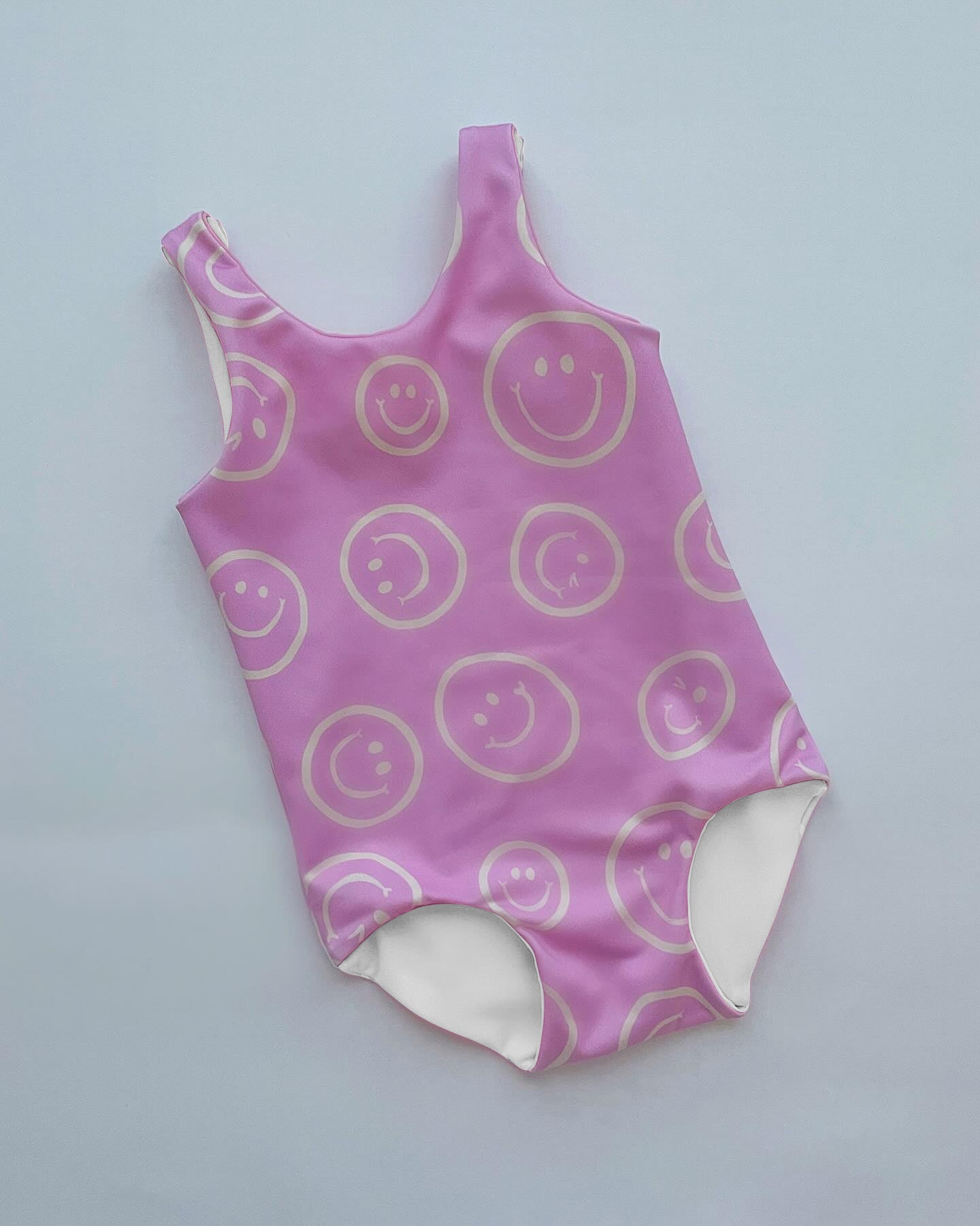 S0513 smile hot pink ruffles short sleeve swimware swimsuit 202501 preorder