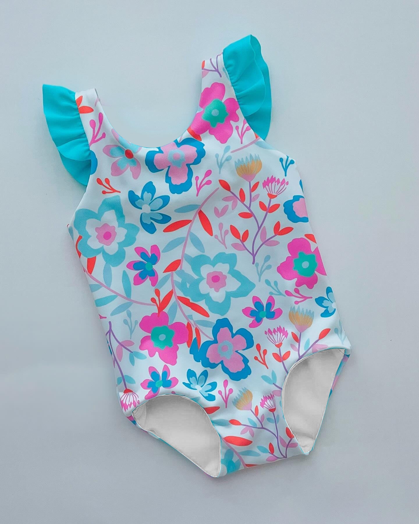S0514 flowers ruffles short sleeve swimware swimsuit 202501 preorder
