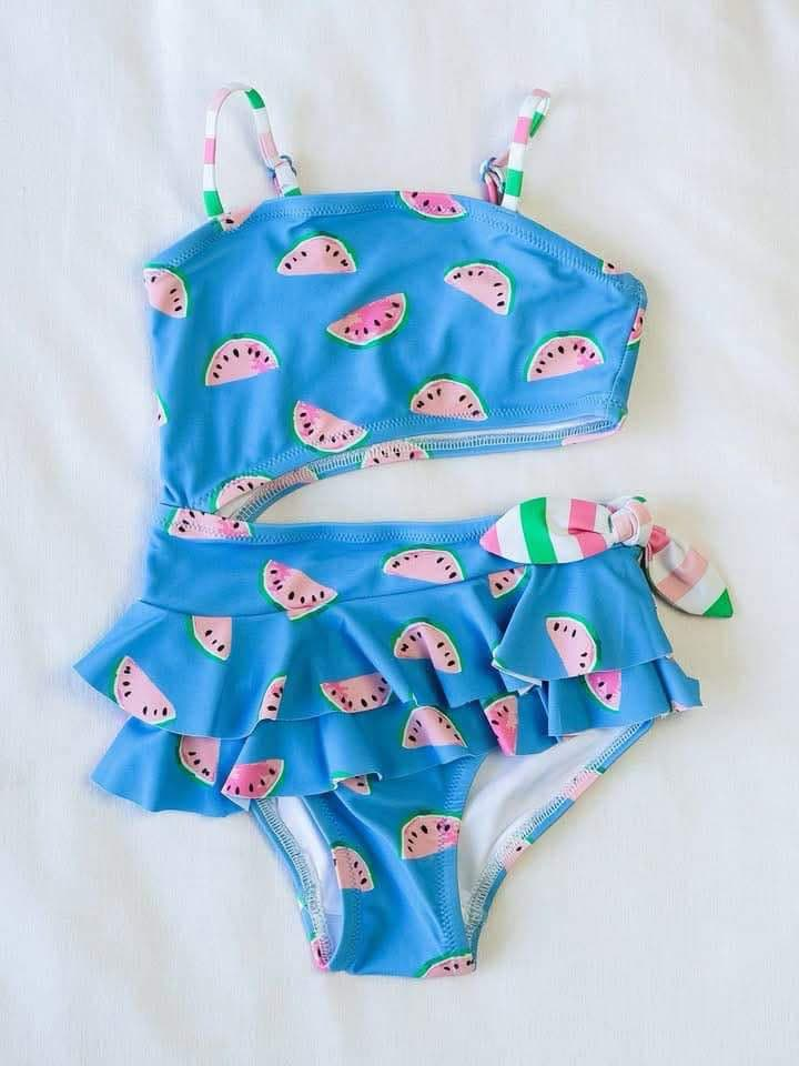 S0527 fruit watermelon short sleeve swimware girl swimsuit 202502 preorder