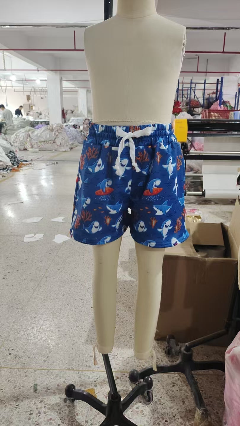 S0585 western fish shark boy swimming trunks shorts 202511 preorder