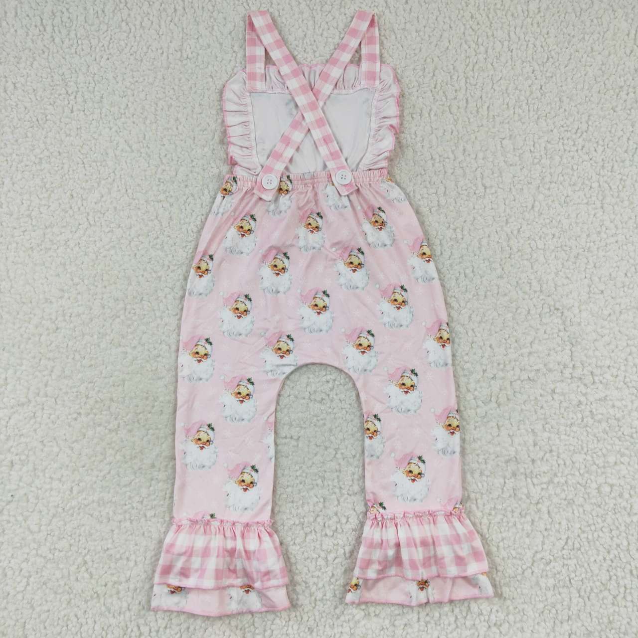 SR0101 Christmas Santa pink short sleeve girl overall jumpsuit 20230723 RTS