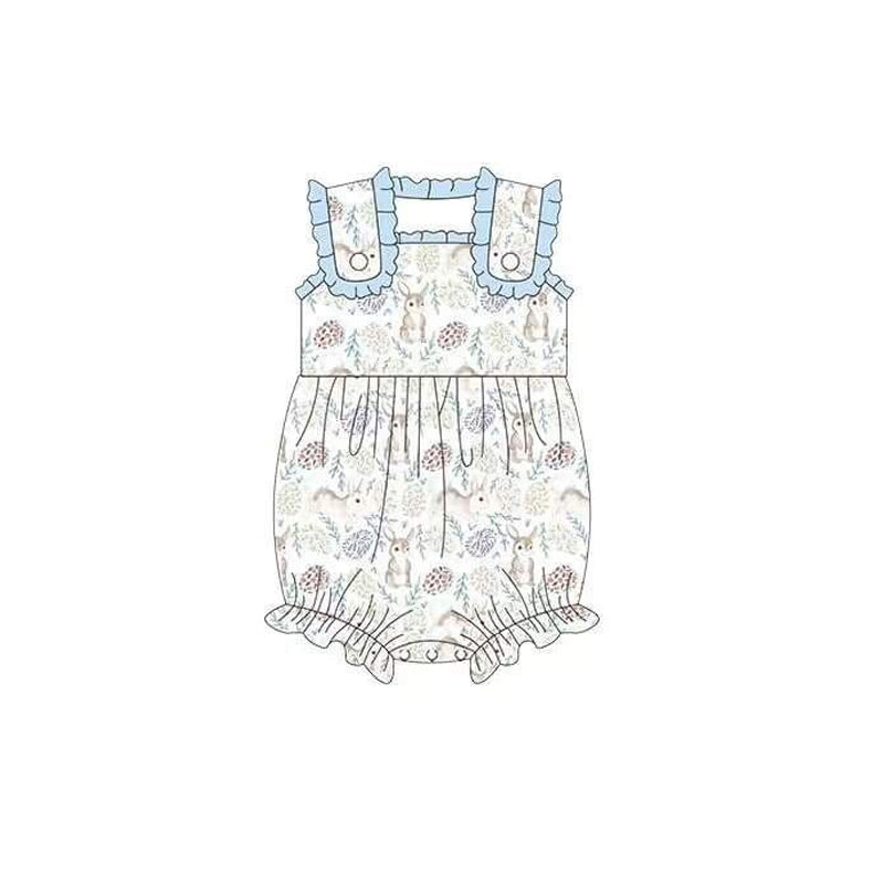 GSD0517 Easter eggs rabbits short sleeve girl dress 20231019 preorder