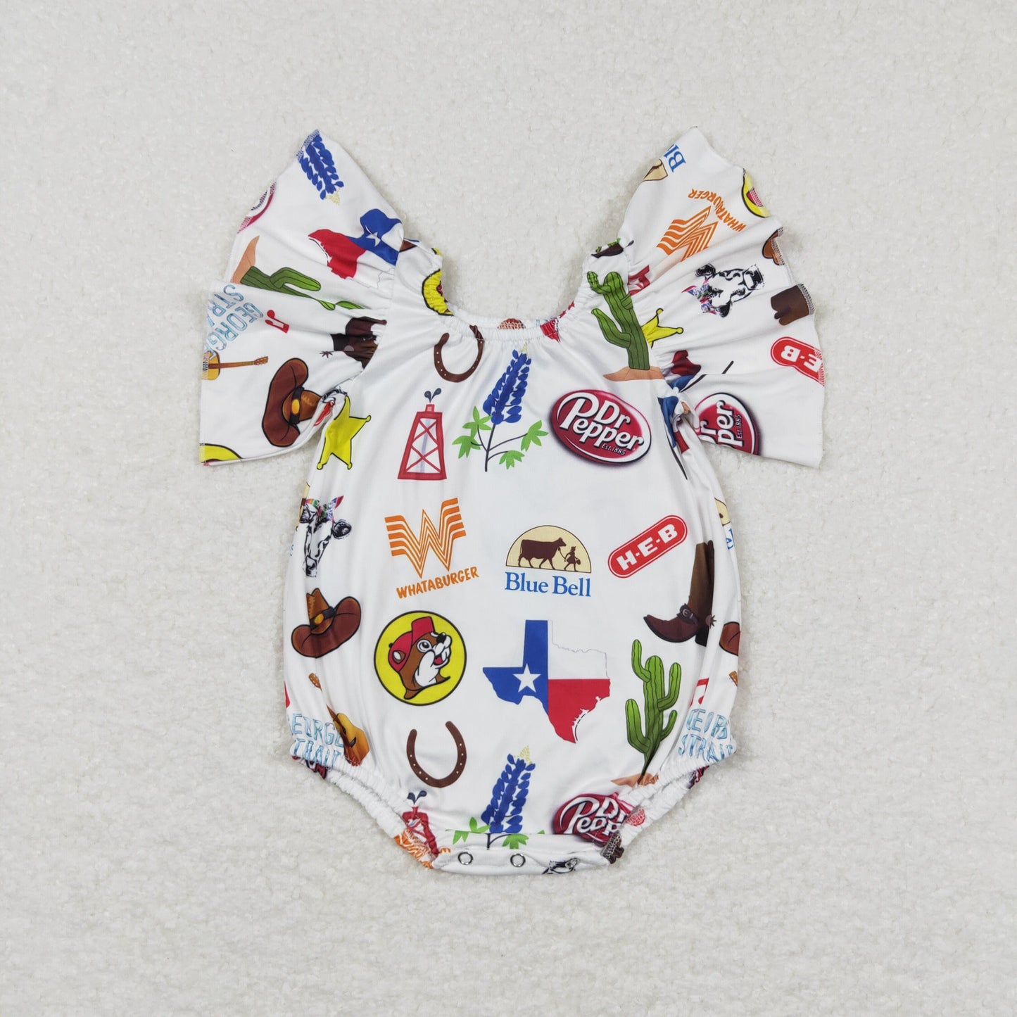 SR0544 RTS pepper blue cow western girl bubble romper 20231106