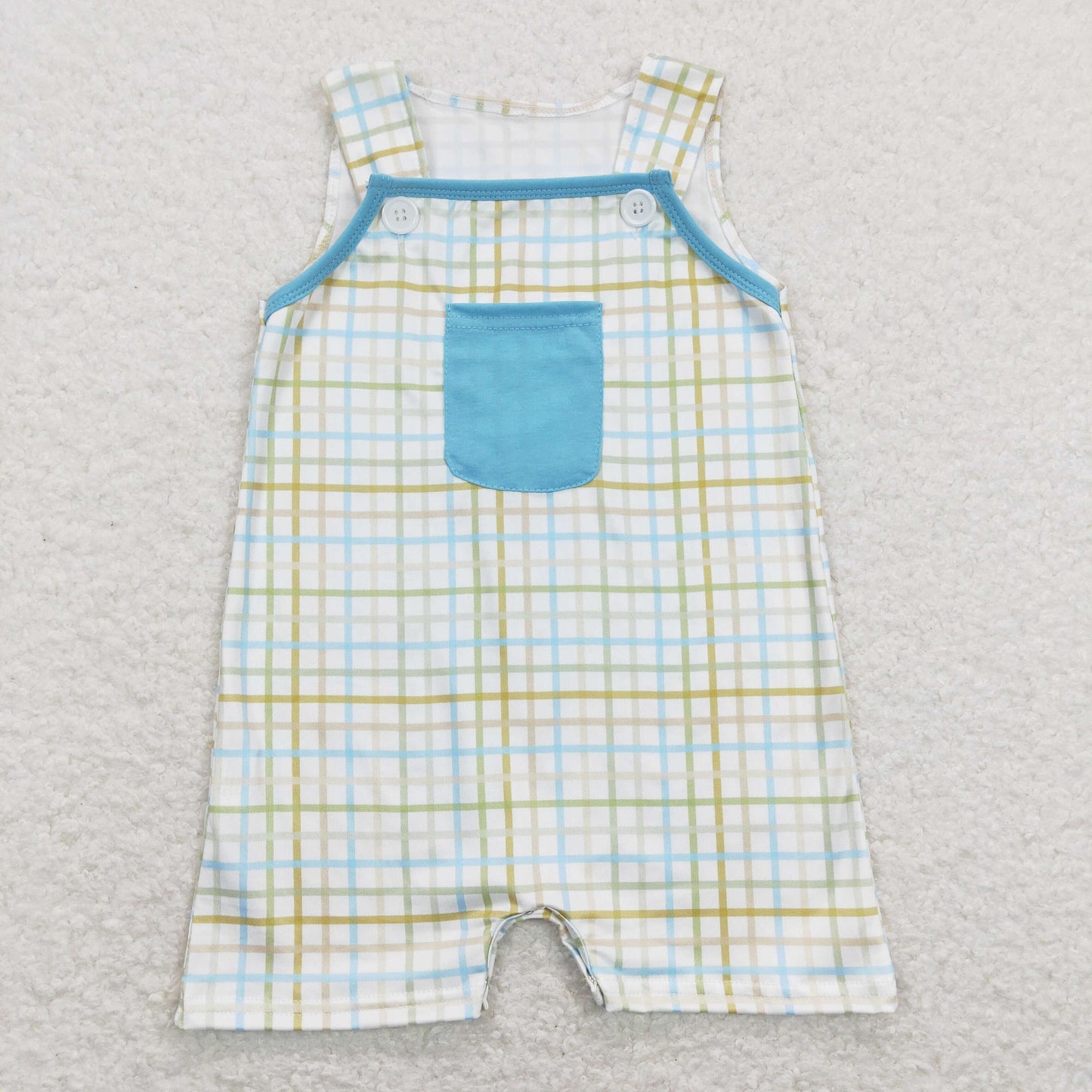 SR0650 RTS western plaid girl romper 202401