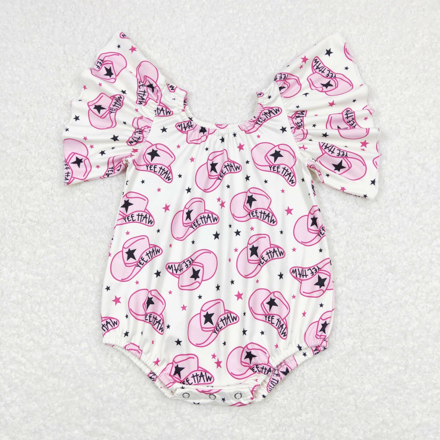SR0709 hat cow western girl romper 202403 rts