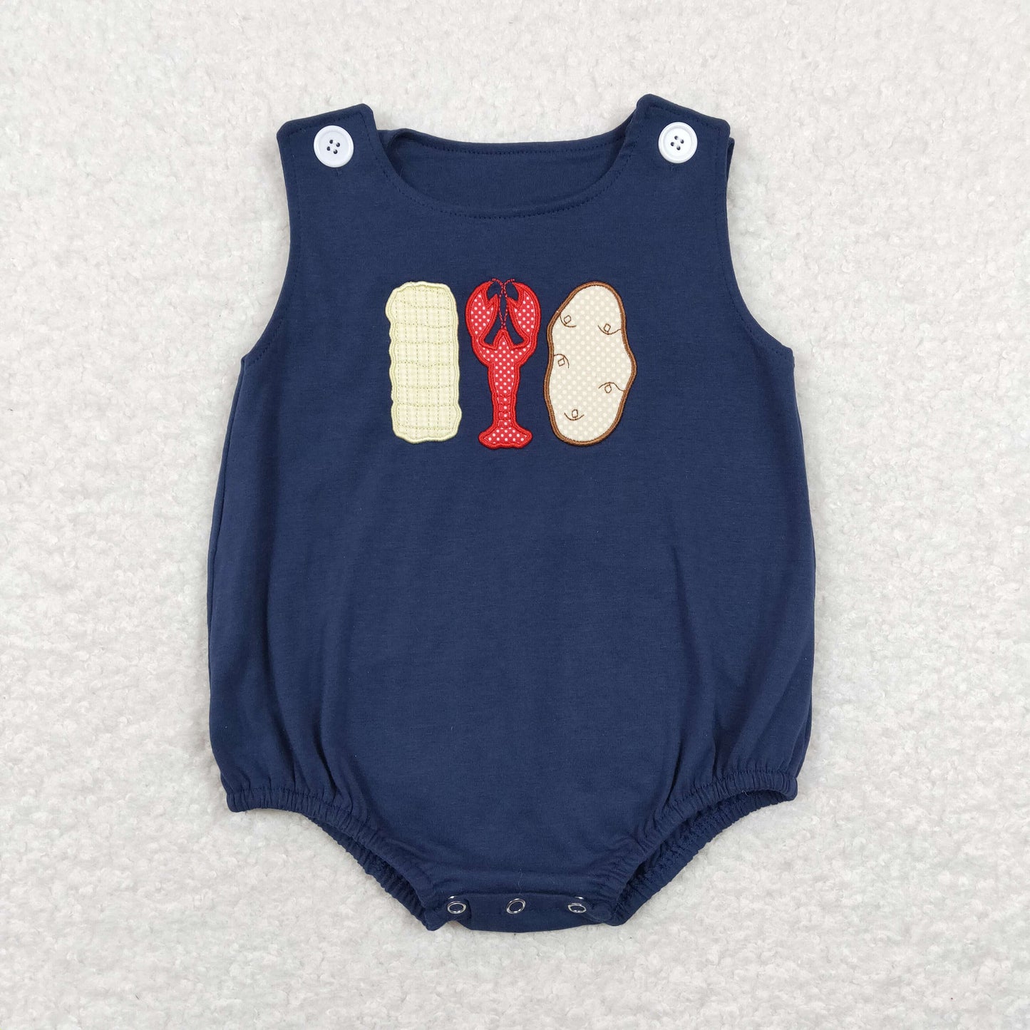 SR0740 western Embroidery crab fish short sleeve boy shorts outfit RTS 202401