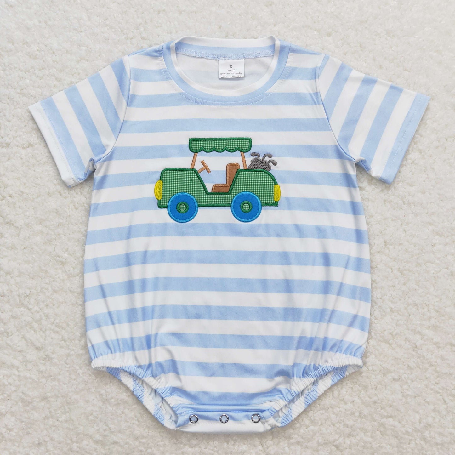 SR0795 western embroidery golf boy romper 202404 RTS